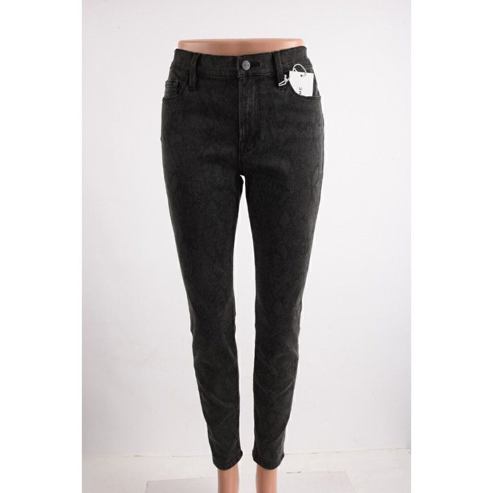 Frame Womens Le Skinny de Jeanne Jeans Sz 31 Snakeskin Look Mid-Rise NWT
